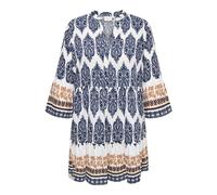 Blusenkleid ONLY CARMAKOMA "CARHAVANA LIFE 3/4 TUNIC DRESS AOP", Damen, Gr. 50, N-Gr, cloud dancer aop:ethnic, Web, Obermaterial: 83% Viskose, 17% Polyamid, bedruckt, kurz, Kleider Blusenkleid (100757
