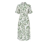 Blusenkleid ONLY CARMAKOMA "CARPERI S/S SHIRT DRESS WVN ZL", Damen, Gr. 44, N-Gr, laurel wreath aop:cloud dancer, Web, Obermaterial: 50% Nylon, 50% Viskose, bedruckt, lang, Kleider Blusenkleid, Sommer