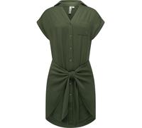 Ragwear Damen Kurzarm Sommerkleid kurzes Blusenkleid mit Taillenband und Brusttasche Bahaya YOUMODO Dark Olive Gr. S