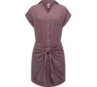 Ragwear Damen Kurzarm Sommerkleid kurzes Blusenkleid mit Taillenband und Brusttasche Bahaya YOUMODO Mauve Gr. S