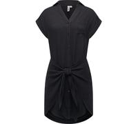 Ragwear Damen Kurzarm Sommerkleid kurzes Blusenkleid mit Taillenband und Brusttasche Bahaya YOUMODO Black Gr. XL
