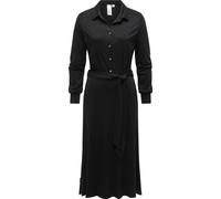 Blusenkleid RAGWEAR "Plantee", Damen, Gr. XS (34), Normalgrößen, schwarz, Material: 95% Viskose, 5% Elasthan, figurumspielend kniebedeckend, Rundhals, Ärmel ohne Ärmelschlitz, Kleider, Modisches Damen