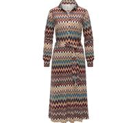 Blusenkleid RAGWEAR "Plantee Print", Damen, Gr. M (38), Normalgrößen, sand, Jersey, Material: 95% Viskose, 5% Elasthan, figurumspielend kniebedeckend, Rundhals, Ärmel ohne Ärmelschlitz, Kleider Blusen