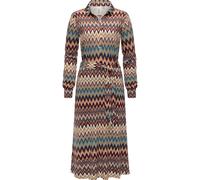 Blusenkleid RAGWEAR "Plantee Print", Damen, Gr. S (36), Normalgrößen, sand, Jersey, Material: 95% Viskose, 5% Elasthan, figurumspielend kniebedeckend, Rundhals, Ärmel ohne Ärmelschlitz, Kleider Blusen