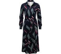 Blusenkleid RAGWEAR "Plantee Print", Damen, Gr. XXL (44), Normalgrößen, navy, Jersey, Material: 95% Viskose, 5% Elasthan, figurumspielend kniebedeckend, Rundhals, Ärmel ohne Ärmelschlitz, Kleider Blus