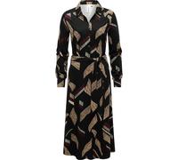 Blusenkleid RAGWEAR "Plantee Print", Damen, Gr. XXL (44), Normalgrößen, schwarz, Jersey, Material: 95% Viskose, 5% Elasthan, figurumspielend kniebedeckend, Rundhals, Ärmel ohne Ärmelschlitz, Kleider B