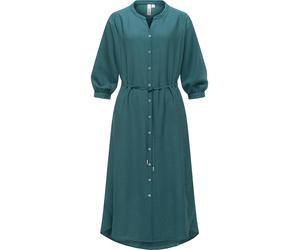 Blusenkleid RAGWEAR "Trea Dress", Damen, Gr. S (36), Normalgrößen, grün (dunkelgrün), Material: 85% Viskose, 15% Polyamid, tailliert ca. Mitte Wade, Rundhals, Ärmel mit Ärmelschlitz normaler Saum, Kle