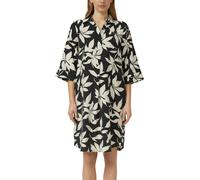 Blusenkleid S.OLIVER, Damen, Gr. 40, N-Gr, schwarz-weiß (schwarz aop), Web, Obermaterial: 84% Viskose, 16% Polyamid, bedruckt, kniefrei, V-Ausschnitt, breiter Bund, Kleider Blusenkleid, mit seitlichen