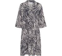 Blusenkleid SAINT TROPEZ "EdaSZ Dress", Damen, Gr. L, N-Gr, weiß (baritone leaves strokes), Web, Obermaterial: 100% Viskose, gemustert, knieumspielend, V-Ausschnitt, Volant, Kleider Blusenkleid, Somme