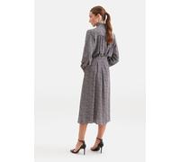 Blusenkleid SEIDENSTICKER, Damen, Gr. L (40), Normalgrößen, Langarm, schwarz-weiß (schwarz), 100% Viskose, bedruckt, regular fit, Kleider Blusenkleid, 1/1 Stehkragen Druck (81695833-40) schwarz