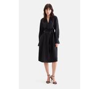 Blusenkleid SEIDENSTICKER, Damen, Gr. S (36), Normalgrößen, Langarm, schwarz, 100% Leinen, unifarben, regular fit, Rundhals, Kleider Blusenkleid, 1/1 Rundhals Uni (38894143-36) schwarz