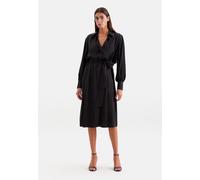 Blusenkleid SEIDENSTICKER, Damen, Gr. XL (42), Normalgrößen, schwarz, 75% Acetat, 25% Polyester, unifarben, regular fit, Kleider Blusenkleid, 1/1 Kragen Uni (93331235-42) schwarz