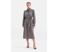 Blusenkleid SEIDENSTICKER, Damen, Gr. XL (42), Normalgrößen, Langarm, schwarz, 100% Viskose, bedruckt, regular fit, Kleider Blusenkleid, 1/1 Stehkragen Druck (81695833-42) schwarz