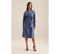 Blusenkleid SEIDENSTICKER "Schwarze Rose", Damen, Gr. M (38), Normalgrößen, blau, 100% Baumwolle, unifarben, oversize, V-Ausschnitt, Kleider Blusenkleid, V-Neck Uni (43929745-38) blau