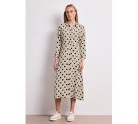 Blusenkleid STREET ONE, Damen, Gr. 42, EURO-Größen, clay sand, Stoff, 100% Viskose, gepunktet, comfort fit Midi, V-Ausschnitt, Manschette, Kleider Blusenkleid, mit Punktemuster (38070261-42) clay sand