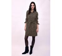 Blusenkleid STREET ONE STUDIO, Damen, Gr. 38, EURO-Größen, leo printed overdyed, Jeans, Obermaterial: 56% Lyocell, 22% Polyester, 19% Viskose, 3% Elasthan; Gürtel: 56% Lyocell, 22% Polyester, 19% Visk