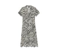 Blusenkleid VERO MODA "VMJOSIE S/S CALF SHIRT DRESS WVN GA", Damen, Gr. M, N-Gr, pumice stone aop:bea, Web, Obermaterial: 83% Viskose, 17% Nylon, bedruckt, regular fit knieumspielend, V-Ausschnitt, Kl