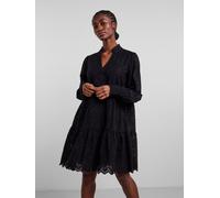 Blusenkleid Y.A.S "YASHOLI LS DRESS S. NOOS", Damen, Gr. S, N-Gr, schwarz, Web, Obermaterial: 100% Baumwolle, unifarben, tiefer V-Ausschnitt, weit Manschette, Kleider Blusenkleid, Sommerkleid (5779276