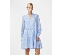 Blusenkleid Y.A.S "YASHOLI LS DRESS S. NOOS", Damen, Gr. XXL, N-Gr, clear sky, Web, Obermaterial: 100% Baumwolle, unifarben, tiefer V-Ausschnitt, weit Manschette, Kleider Blusenkleid, Sommerkleid (681