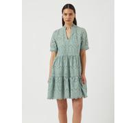 Blusenkleid Y.A.S "YASHOLI SS DRESS S. NOOS", Damen, Gr. XXL (44), N-Gr, grün (iceberg grün), Web, Obermaterial: 100% Baumwolle, unifarben, V-Ausschnitt, Kleider Blusenkleid, Sommerkleid (53910021-XXL