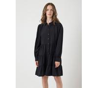 Blusenkleid Y.A.S "YASPALA LS DRESS S. NOOS", Damen, Gr. XXL, N-Gr, schwarz, Web, Obermaterial: 87% Viskose, 13% Nylon, unifarben, relaxed fit ca. Mitte Oberschenkel, Kleider Blusenkleid, Sommerkleid