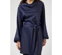 Blusenkleid Y.A.S "YASTHEA LS DRESS S. NOOS", Damen, Gr. 42, N-Gr, evening blau, Web, Obermaterial: 97% Polyester, 3% Elasthan, unifarben, regular fit kurz, elastischer Bund, Kleider Blusenkleid (1221