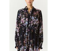 Blusenkleid Y.A.S "YASTILERA LS SHIRT DRESS S. NOOS", Damen, Gr. 34, N-Gr, Langarm, Web, schwarz aop:tilly, Web, Obermaterial: 100% Viskose, bedruckt, regular fit kurz, Kleider Blusenkleid, Viskose, r