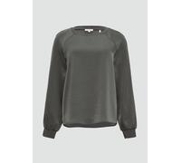 Blusenshirt aus Satin mit Rippbündchen 46 grau 2158758.9826.46