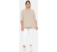 Blusenshirt in leichter A-Linie mit Zipfelsaum, beigefarben, Gr.48/50