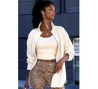 Blusenshirt BUFFALO, Damen, Gr. 48/50, weiß (wollweiß), Web, Obermaterial: 60% Baumwolle, 40% Polyester, unifarben, casual, figurumspielend hüftbedeckend, Langarm mit Knopf 1-Knopf-Manschette, Shirts,