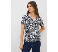 Blusenshirt CECIL, Damen, Gr. L (42), blau (urban dunkelblau), Web, 100% Baumwolle, bedruckt, normal normal, Rundhals, abgesteppt, Shirts Blusenshirt, mit allover Print (60114518-L) urban dunkelblau