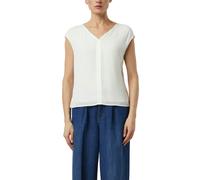 Blusenshirt COMMA, Damen, Gr. 38, ecru, Web, Obermaterial: 93% Viskose, 7% Elasthan, unifarben, normal hüftbedeckend, V-Ausschnitt, Shirts Blusenshirt, mit V-Ausschnitt, ärmellos (88905821-38) ecru