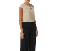 Blusenshirt COMMA, Damen, Gr. 42, beige, Web, Obermaterial: 93% Viskose, 7% Elasthan. Futter: 93% Viskose, 7% Elasthan, unifarben, regular fit hüftbedeckend, V-Ausschnitt, Shirts Blusenshirt, mit gesc