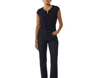 Blusenshirt COMMA, Damen, Gr. 42, blau, Web, Obermaterial: 93% Viskose, 7% Elasthan. Futter: 93% Viskose, 7% Elasthan, unifarben, regular fit hüftbedeckend, V-Ausschnitt, Shirts Blusenshirt, mit gesch