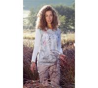 Blusenshirt Federtanz - Modalfaser - naturweiß/grau/pastell Naturfarben - Gr. - L