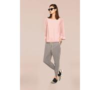 Blusenshirt HEINE "Blusenshirt", Damen, Gr. 36/38, beige (puder), 100% Polyester, Unterteil:5% Elasthan, 95% Viskose, unifarben, Rundhals, Shirts Blusenshirt (24793900-36) puder