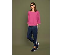 Blusenshirt HEINE "Blusenshirt", Damen, Gr. 40/42, pink, 100% Polyester, Unterteil:5% Elasthan, 95% Viskose, unifarben, Rundhals, Shirts Blusenshirt (92116916-40) pink