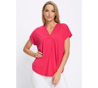 Blusenshirt HEINE "Shirtbluse", Damen, Gr. 34, pink, 95% Viskose, 5% Elasthan, unifarben, V-Ausschnitt, Shirts Blusenshirt (21505600-34) pink