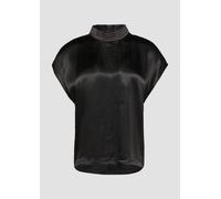 Blusenshirt im Fabricmix mit Schmuckdetail 32 schwarz 2157487.9999.32