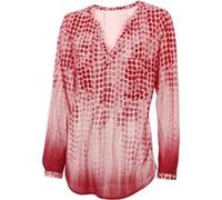 Blusenshirt "Shirtbluse", Damen, Gr. 34, orange (koralle), 100% Viskose, RICK CARDONA BY HEINE, gemustert, gepunktet, V-Ausschnitt, Shirts Blusenshirt (93778800-34) koralle