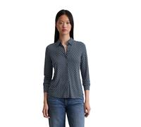 Blusenshirt MARC O'POLO "aus LENZING™ ECOVERO™", Damen, Gr. L, dunkelblau, Obermaterial: 95% Viskose, 5% Elasthan, unifarben, skinny fit, Manschette, Shirts Blusenshirt (26929823-L) dunkelblau