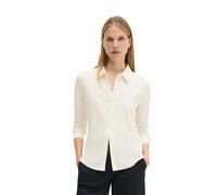 Blusenshirt MARC O'POLO "aus LENZING™ ECOVERO™", Damen, Gr. L, weiß (sanftes weiß), Obermaterial: 94% Viskose, 6% Elasthan, unifarben, regular fit, Bündchen, Shirts Blusenshirt (45844237-L) sanftes we