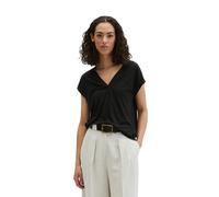 Blusenshirt MARC O'POLO "aus LENZING™ ECOVERO™", Damen, Gr. M, schwarz, Obermaterial: 94% Viskose, 6% Elasthan, unifarben, loose fit, tiefer V-Ausschnitt, normaler Saum, Shirts Blusenshirt (15598833-M