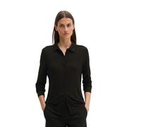 Blusenshirt MARC O'POLO "aus LENZING™ ECOVERO™", Damen, Gr. XXS, schwarz, Obermaterial: 94% Viskose, 6% Elasthan, unifarben, regular fit, Bündchen, Shirts Blusenshirt (67301731-XXS) schwarz