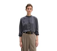 Blusenshirt MARC O'POLO "aus TENCEL™ Modal", Damen, Gr. L, grau (blau graphite), Obermaterial: 70% Lyocell, 30% Baumwolle, unifarben, loose fit, Shirts Blusenshirt (67940301-L) blau graphite