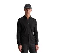 Blusenshirt MARC O'POLO "aus weichem Heavy Jersey", Herren, Gr. M, schwarz, Obermaterial: 100% Baumwolle, unifarben, skinny fit, Manschette, Shirts Blusenshirt (41229922-M) schwarz