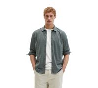 Blusenshirt MARC O'POLO "im strukturierten Karo-Jacquard", Herren, Gr. 3XL, grau (skipping stone), Obermaterial: 100% Baumwolle, unifarben, regular fit, Manschette, Shirts Blusenshirt (59844718-XXXL)