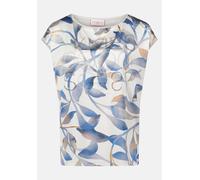 Kurzarmshirt BETTY BARCLAY "Betty Barclay Damen Blusenshirt mit Aufdruck", Damen, Gr. 44, grau (grau, blau), Jersey, Obermaterial: 67% Viskose, 15% Polyester metallisiert, 15% Polyester, 3% Elasthan.,