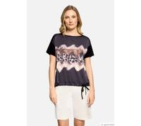 Blusenshirt mit Aufdruck Patch Black/Brown 36
