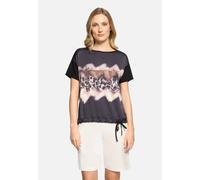 Blusenshirt mit Aufdruck Patch Black/Brown 44